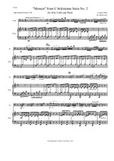 Menuet from L'Arlésienne Suite No.2 (Arranged for Solo Cello and Piano)